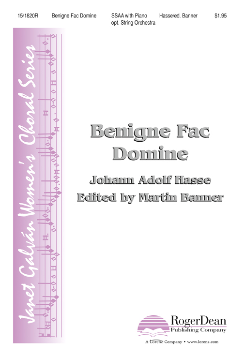 Benigne Fac Domine : SSAA : Martin Banner : Johann A Hasse : Sheet Music : 15-1820R : 000308073614