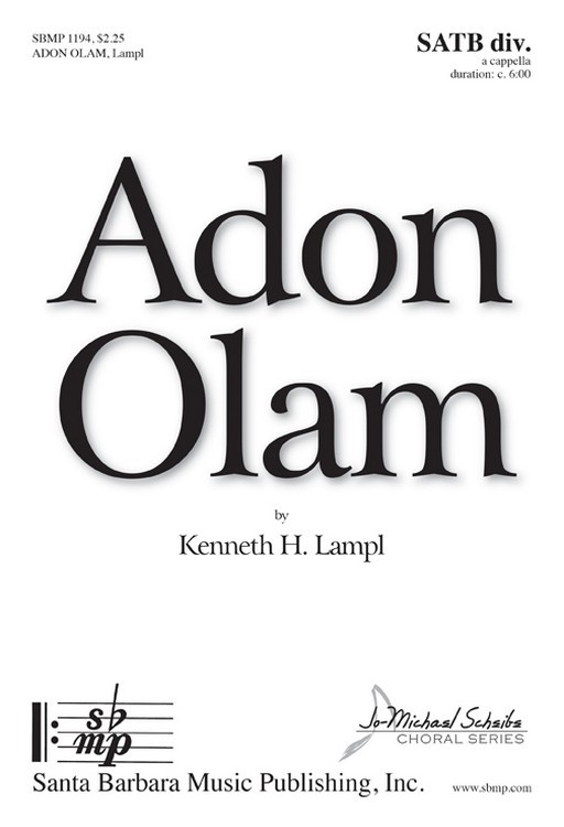 Adon Olam : SATB divisi : Kenneth Lampl : Kenneth Lampl : Sheet Music : SBMP1194 : 608938359889