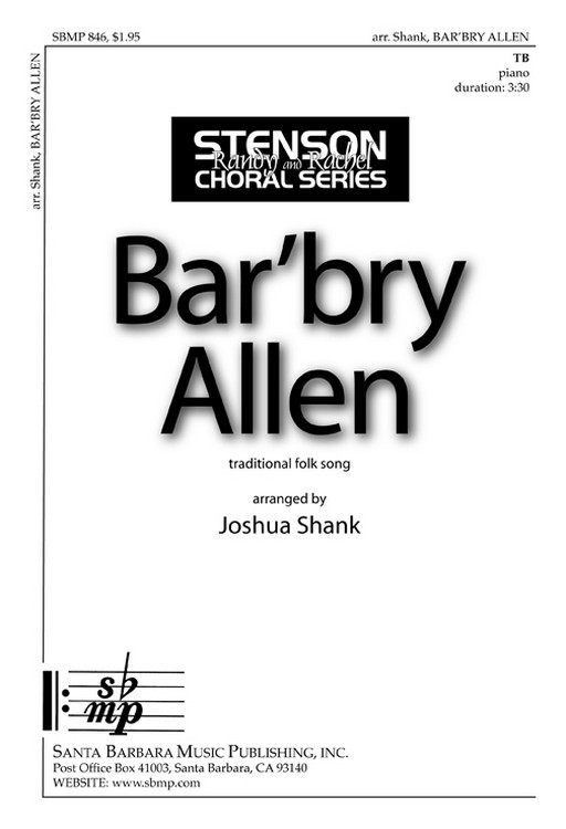 Barbara Allen : TB : Joshua Shank : Sheet Music : SBMP846 : 964807008464